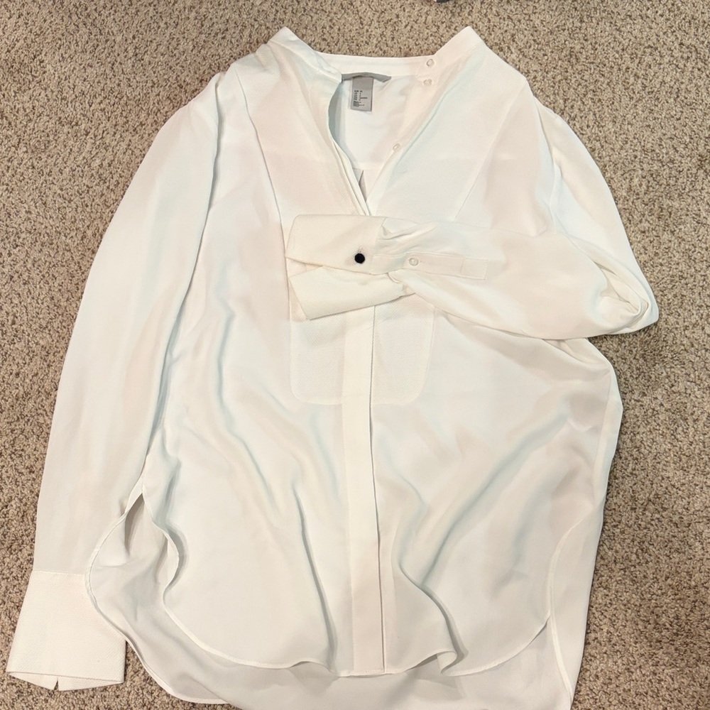 H&M Cream Textured Blouse
